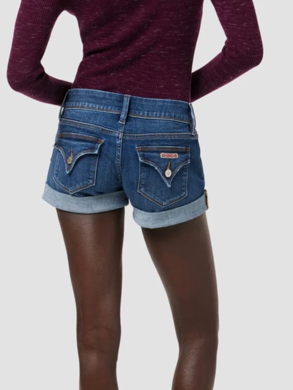 Hudson Jeans Dark Blue Cuffed Denim Shorts